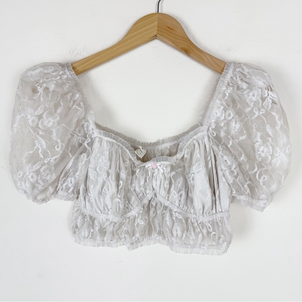 FOR LOVE & LEMONS white Belle Long Line Bra - Picture 5 of 10